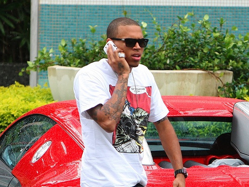 Chris Brown Red Bugatti Veyron